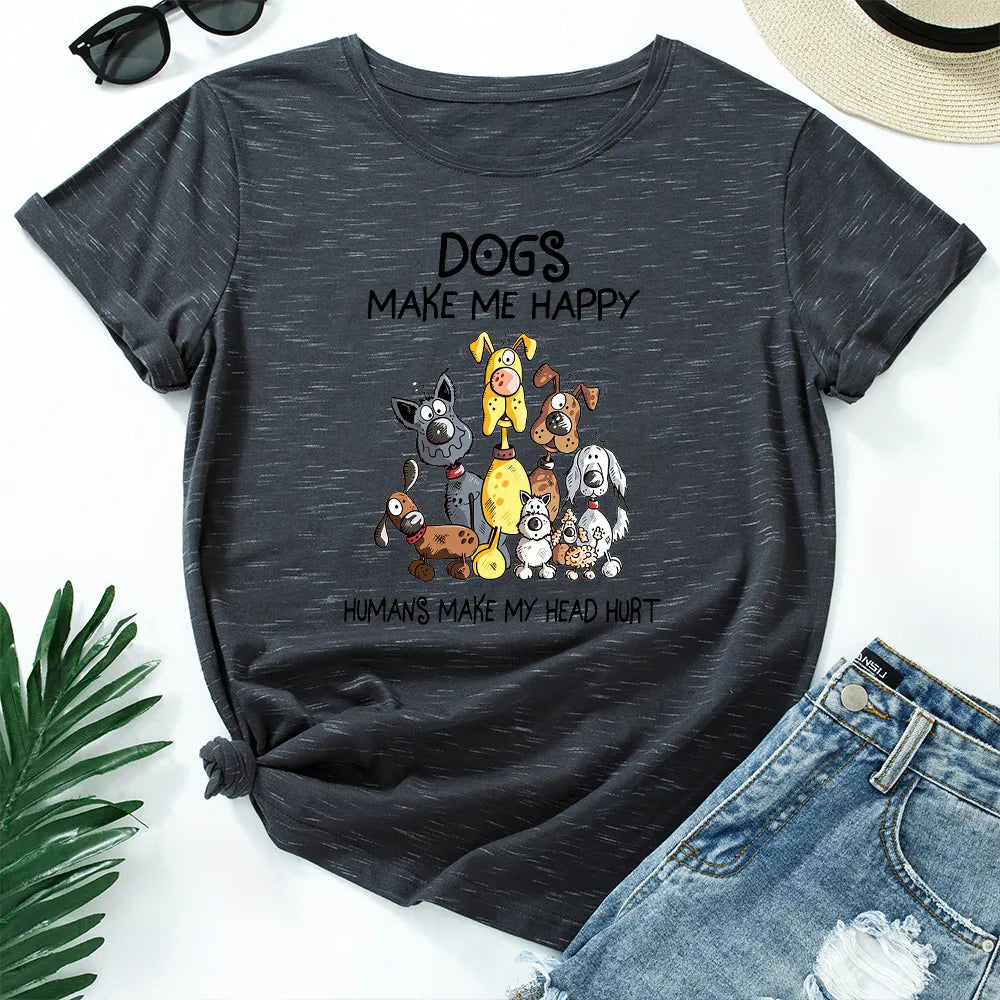 Dogs Make Me Happy Printed Shirt