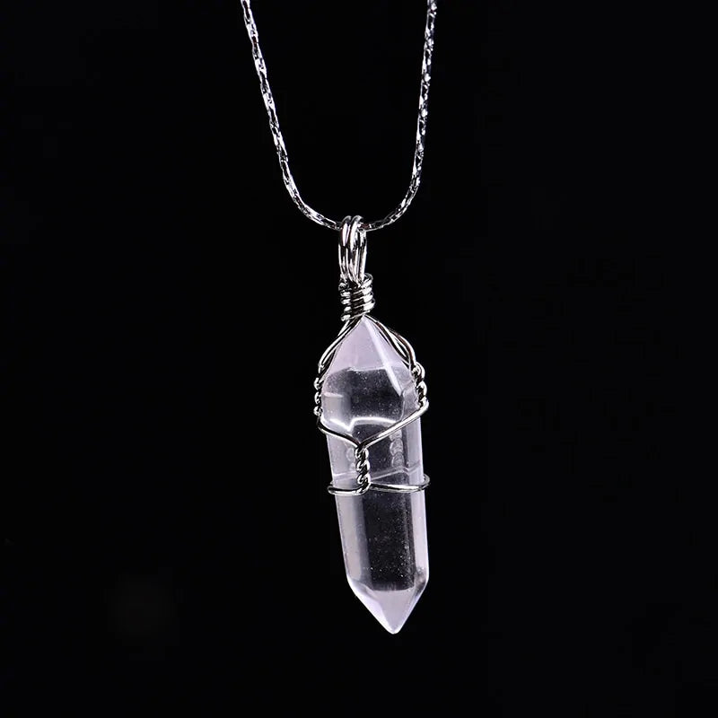 Natural Amethyst Crystal Point Pendant: DIY Jewelry Gift