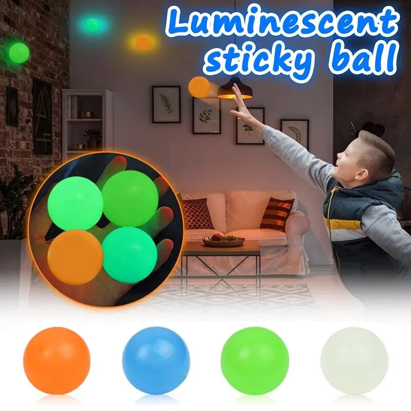 Glow In The Dark Sticky Wall Balls